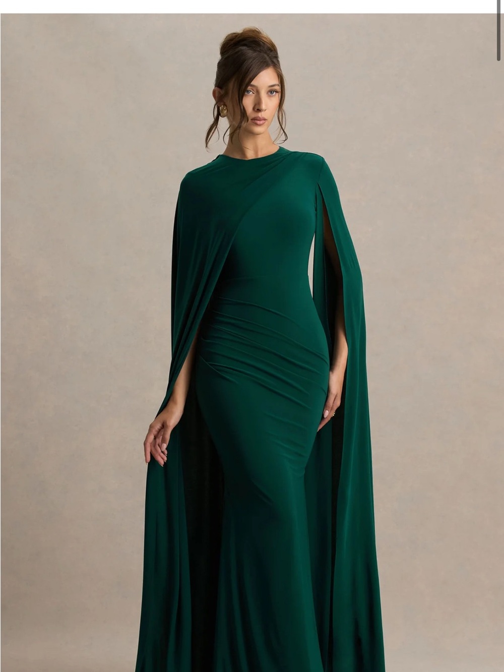 Emerald Green Cape-Back Maxi Dress - Women Dresses Maxi